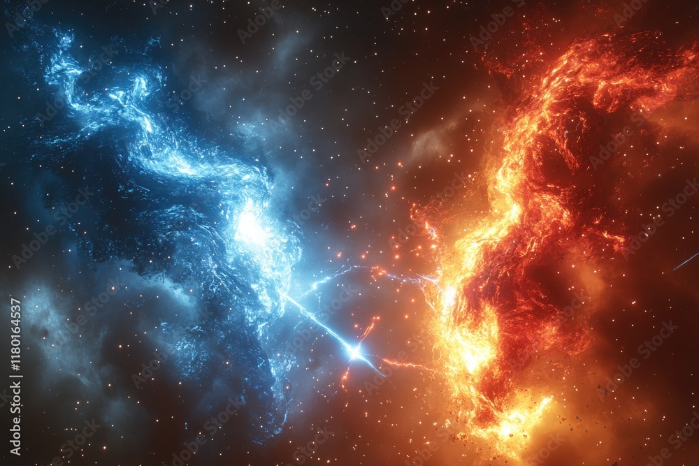 Poster a pair of stars shining brightly in the night sky, ideal for use in astronomy or space-related conce