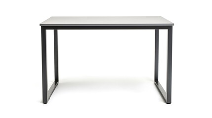 A black and grey table with a white background
