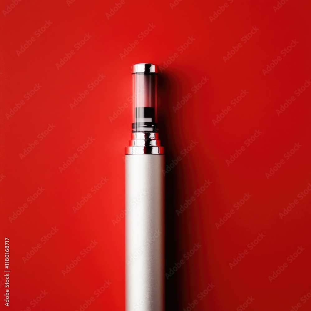 Poster close-up of a lighter on a red background, suitable for use in product or concept designs