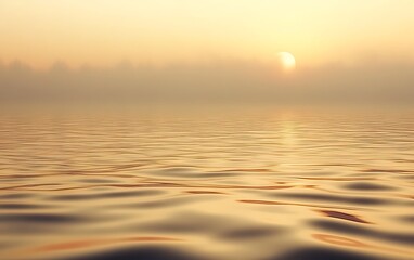 Misty sunset over calm water. (1)