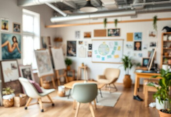 Luxurious restaurant interior with wooden furniture and stylish dining setup