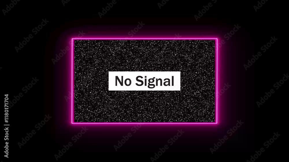 Poster glitch noise static on television with vertical video, featuring tv screen no signal effect and nois
