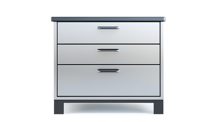 A white dresser with three drawers