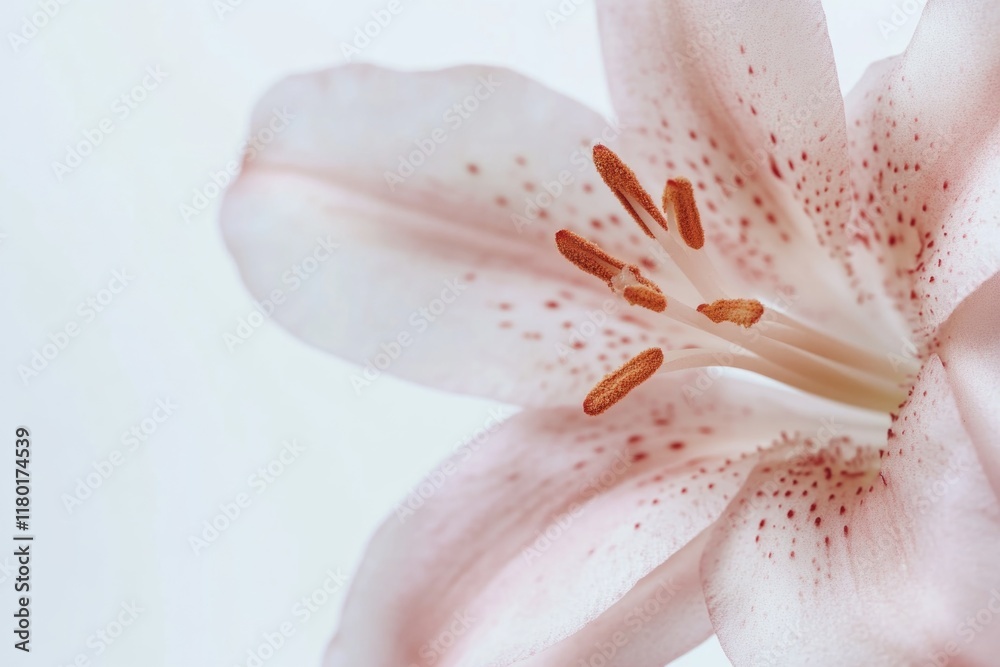 Poster a close-up view of a pink flower on a white background, ideal for use in designs and illustrations