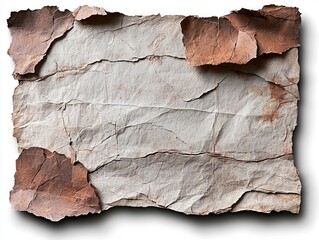 A piece of brown paper with a white background