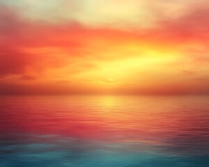 Fototapeta premium Vibrant sunset over calm ocean. (2)