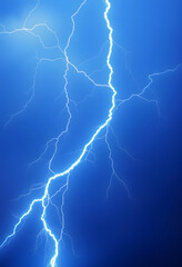 blue thunder on transparent background, silhouette, with white tones