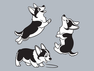 Dog silhouette vector art illustration file 