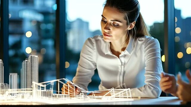 Smart Civil Engineer in Modern Office with Advanced Technology