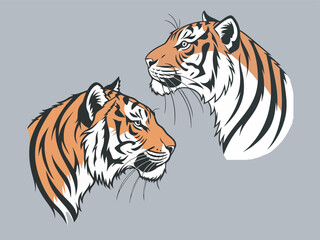 Tiger head vector art illustration file 