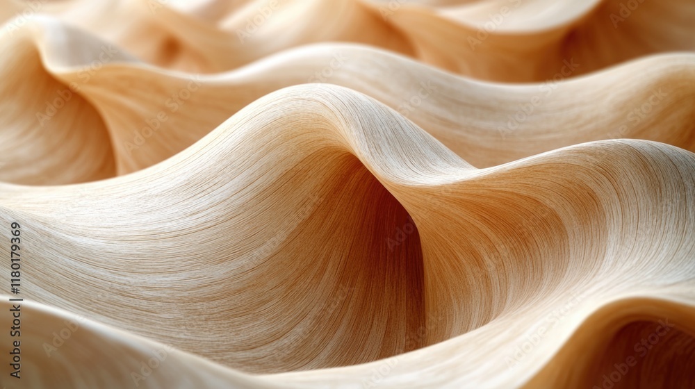 Poster A close-up view of textured wavy fabric with intricate patterns and folds