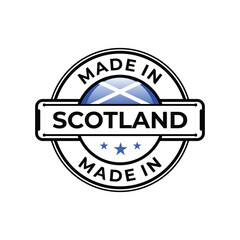 Made in Scotland label icon emblem isolated on white background