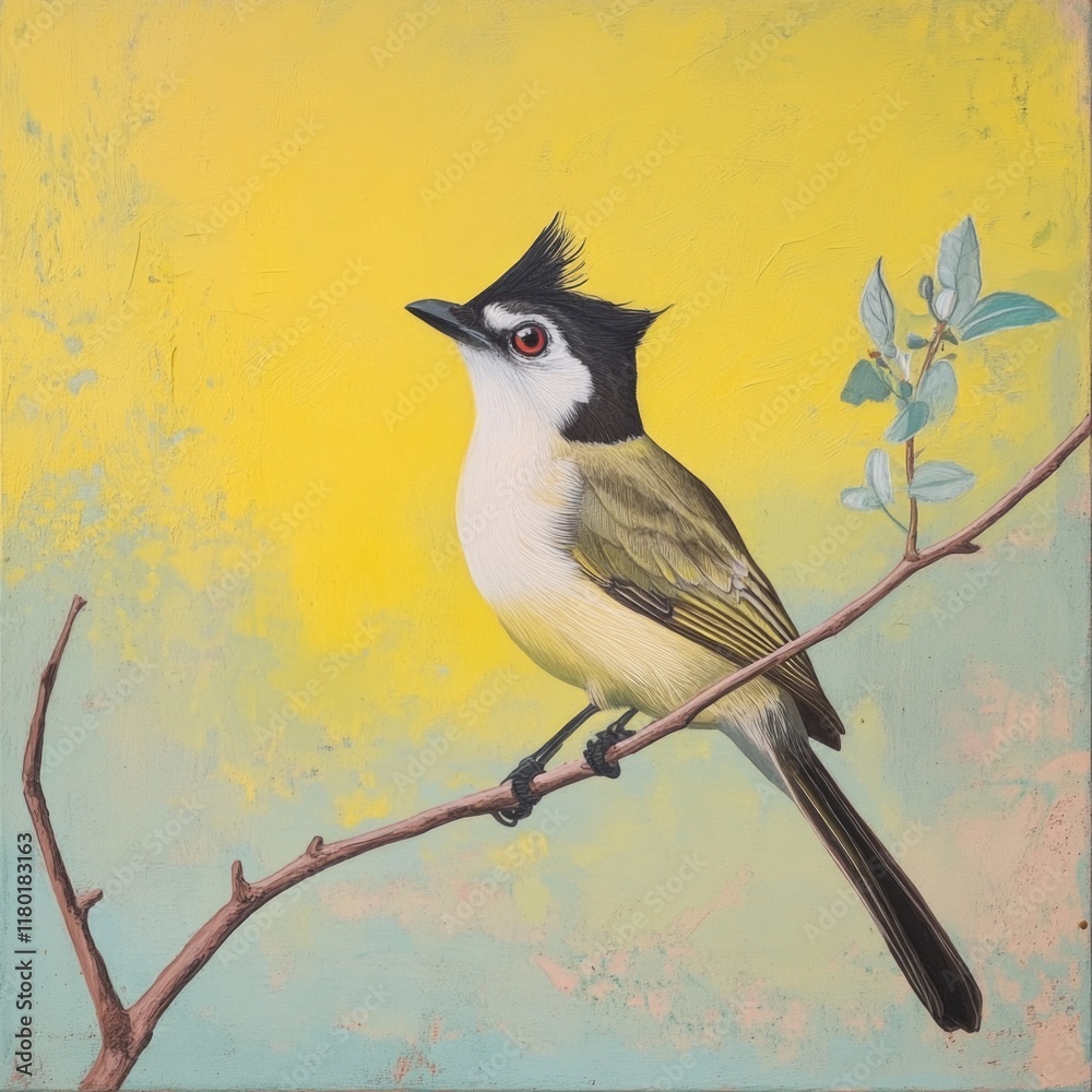 Poster a bird sitting on a tree branch