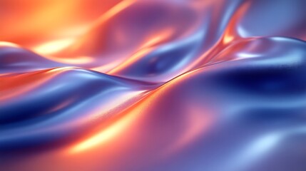 Naklejka premium Abstract blue and orange flowing fabric.