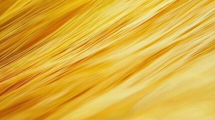   Close-up of yellow background with long strands of hair in foreground