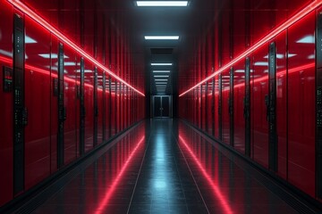 Fototapeta premium Security storage facility with surveillance and protection system