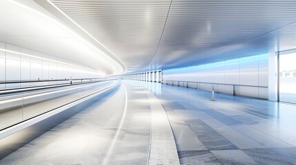 Obraz premium Modern Airport Concourse Moving Walkway Design