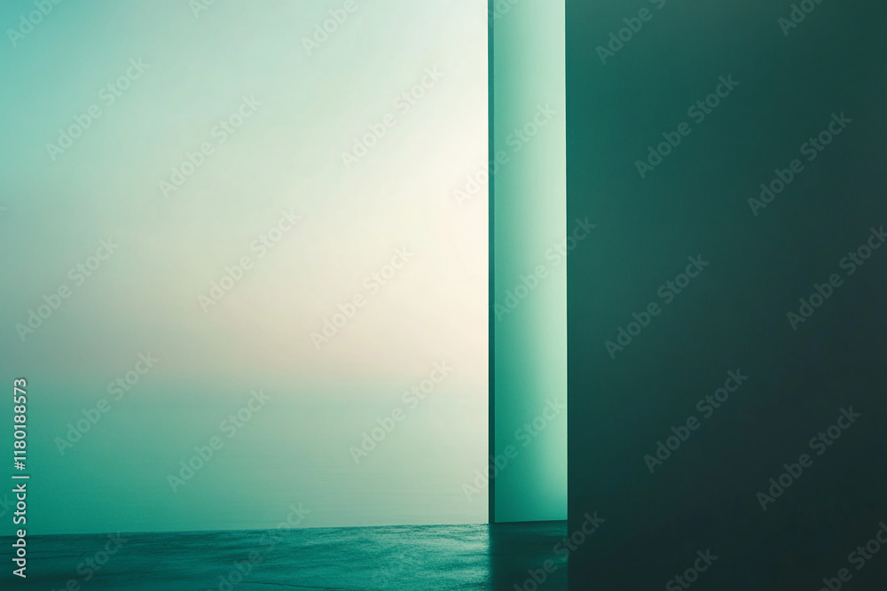 Poster minimalist gradient green and white abstract background with light contrast