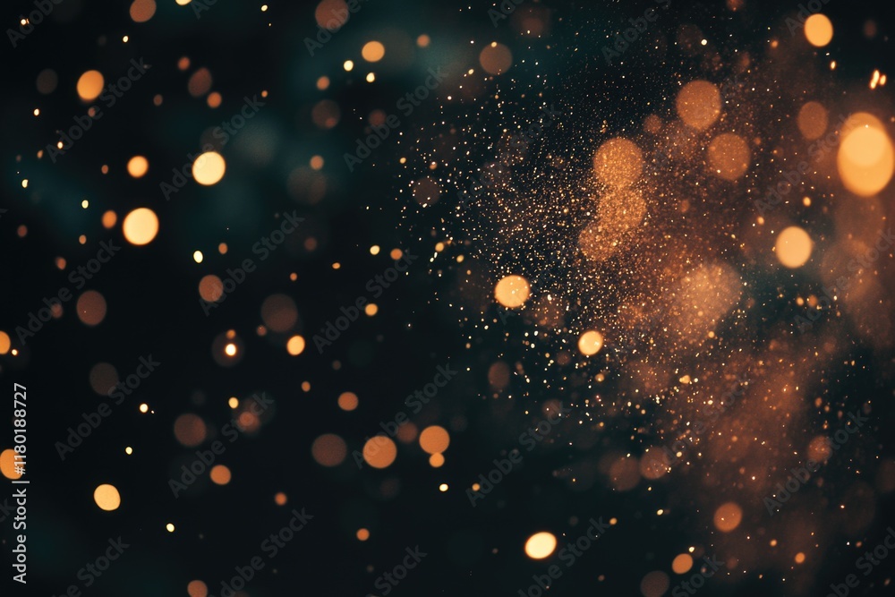 Poster A blurred image of a string of lights, possibly used for decorative purposes or as a background