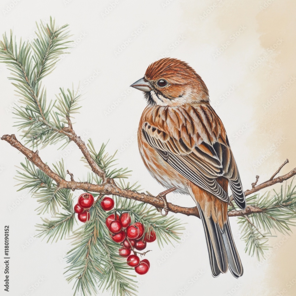 Poster a bird sits comfortably on a tree branch, surrounded by leaves and branches