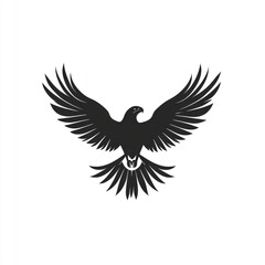 Fototapeta premium A black and white silhouette of a bird, suitable for use in designs about nature, freedom, or simplicity