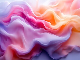 Obraz premium Colorful fabric waves, pastel rainbow gradient.