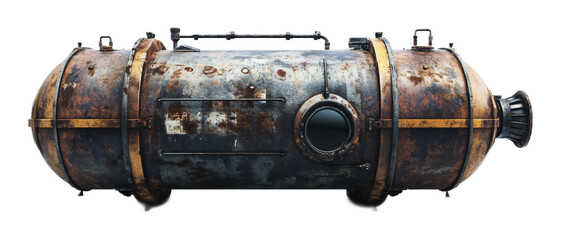 Portable Diving Tank for Underwater Exploration Isolated on White Background