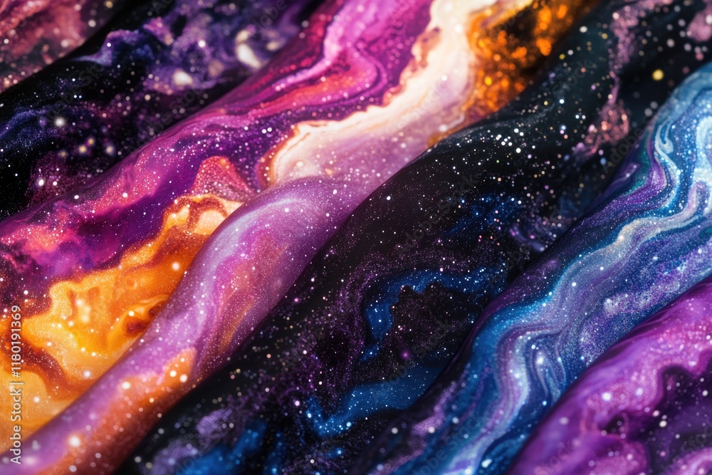 Poster close-up view of a colorful painting with various colors and brushstrokes
