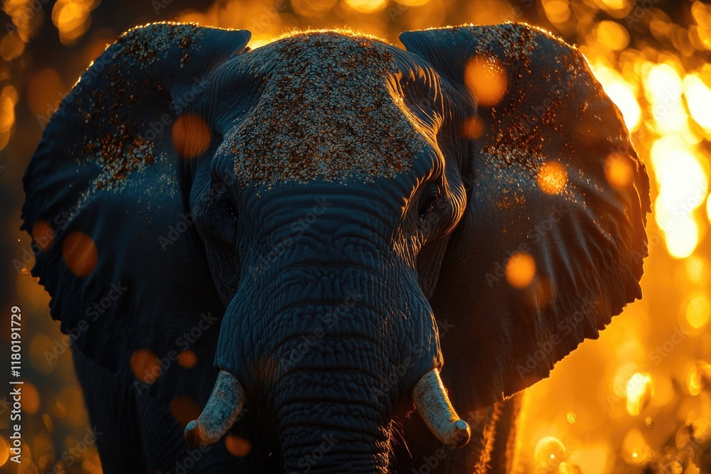 Aufkleber close-up of an elephant in a natural setting
