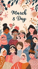 Fototapeta na wymiar Diverse Women Celebrate International Womens Day