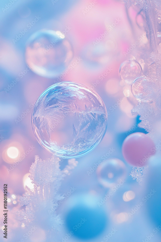 Aufkleber colorful bubbles float above a festive background