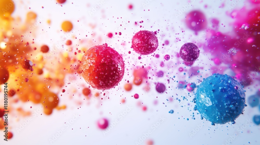 Poster concept animation showing hantahuman metapneumovirus virus hmpv particles being neutralized by antib