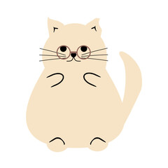 Cute nice lovely cat cartoon character on white background vector illustration 