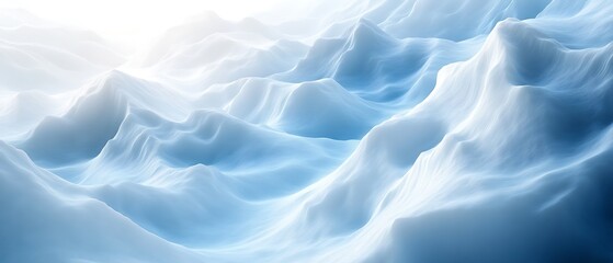 Abstract blue icy mountain range.