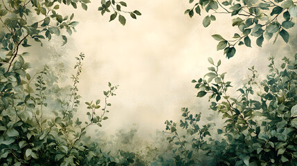 Elegant Biophilic Design Fabric Pattern Highlighting Nature's Elements Through Earthy Tones and Floral Designs