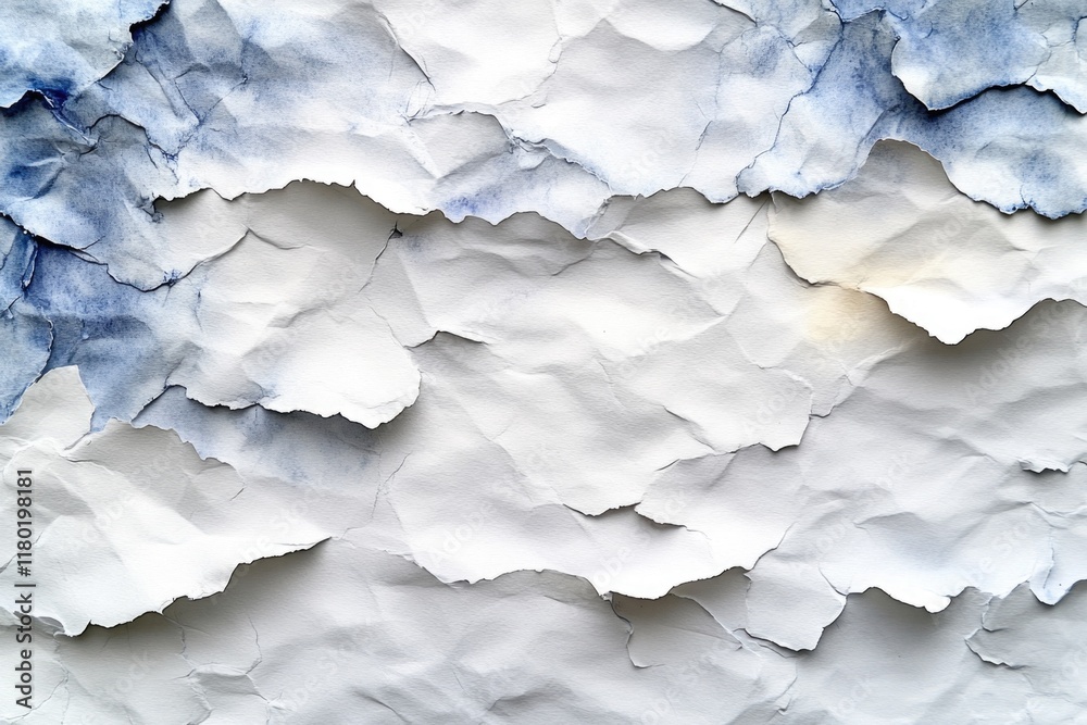 Poster a detailed view of a wall with a white and blue painted surface, suitable for use in design or decor