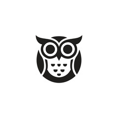 minimalist and modern owl logo design. minimalist wisdom logo vector flat design