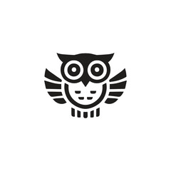 minimalist and modern owl logo design. minimalist wisdom logo vector flat design