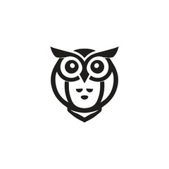 minimalist and modern owl logo design. minimalist wisdom logo vector flat design