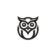 minimalist and modern owl logo design. minimalist wisdom logo vector flat design