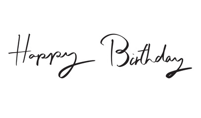 Happy birthday text font calligraphy script black color party anniversary celebration card event gift banner cake happy birthday template poster message congratulation word festive birthday text font 