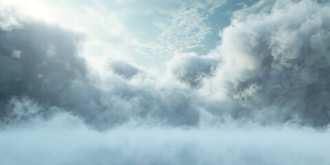 Obraz premium Aerial View of Fluffy White Clouds Against a Bright Blue Sky 