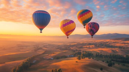 Fototapeta premium hot air balloon over region country