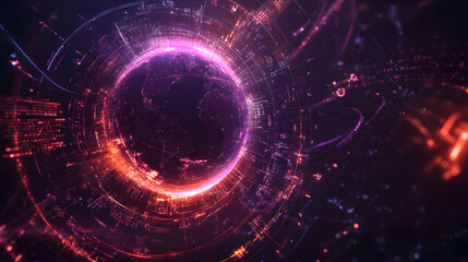 Obraz premium Futuristic AI and Technology Concepts – Glowing Digital Worlds, Neural Networks, and Advanced Innovation