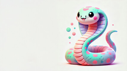 Fototapeta premium cute snake with floral pattern, animal illustration for chinese new year, traditional holiday celebration.