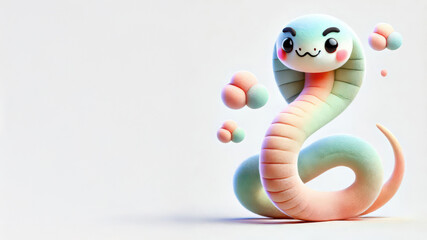 Fototapeta premium cute snake with floral pattern, animal illustration for chinese new year, traditional holiday celebration.