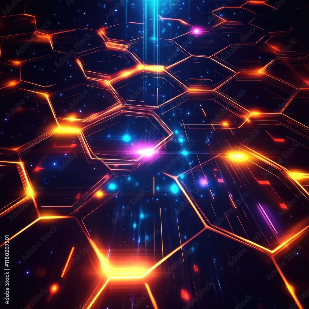 Poster Computer-generated 3D model of a hexagon-shaped structure