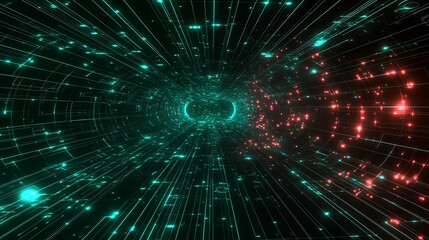 Obraz premium Flowing abstract pattern representing digital connections in bold color