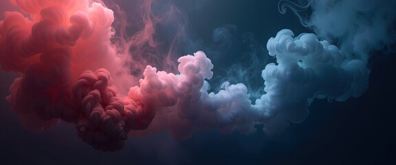 Fototapeta premium Abstract swirling clouds of vibrant pink and blue hues. A captivating blend of color and texture, perfect for design backgrounds or artistic expression. Ideal for adding a touch of ethereal beauty