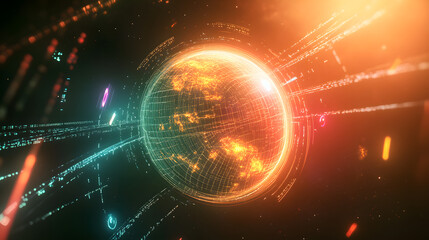 Obraz premium Futuristic AI and Technology Concepts – Glowing Digital Worlds, Neural Networks, and Advanced Innovation